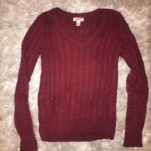 cranberry sweater